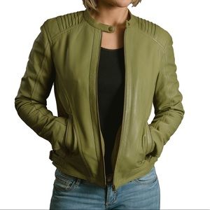 Spring Green Real leather jacket